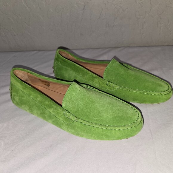 M. Gemi Women's Drivers The Felize LIME GREEN Suede Loafers Moccasin Slip-On 39 - Picture 3 of 12